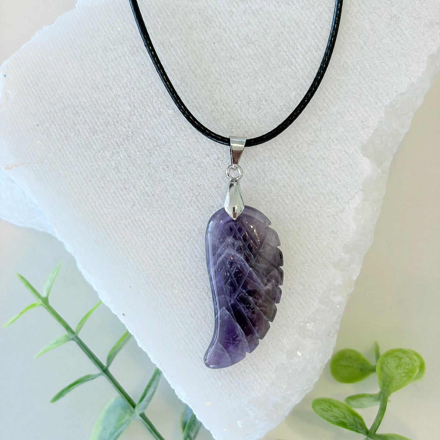 Angel's Wings Crystal Necklace Amethyst