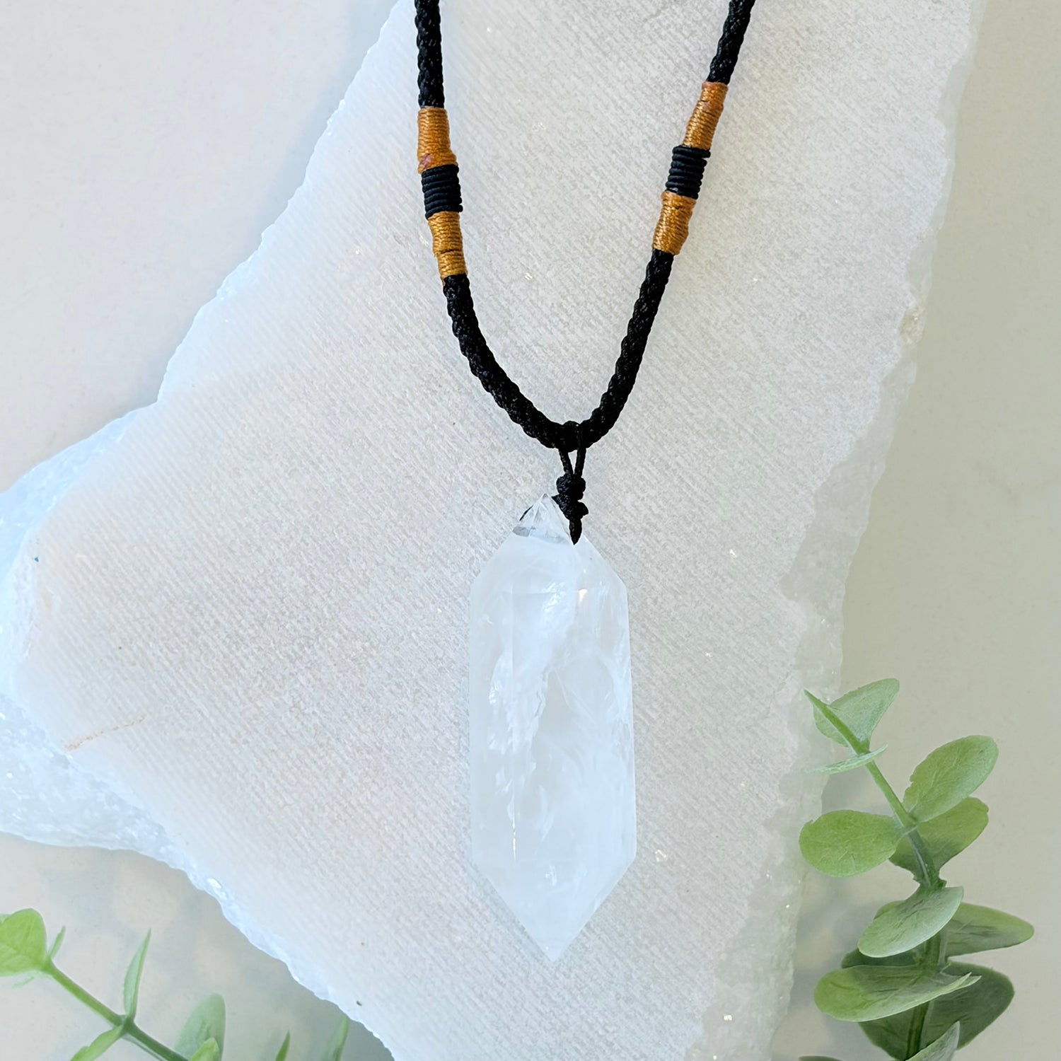 Clear Quartz Crystal Pendant Necklace