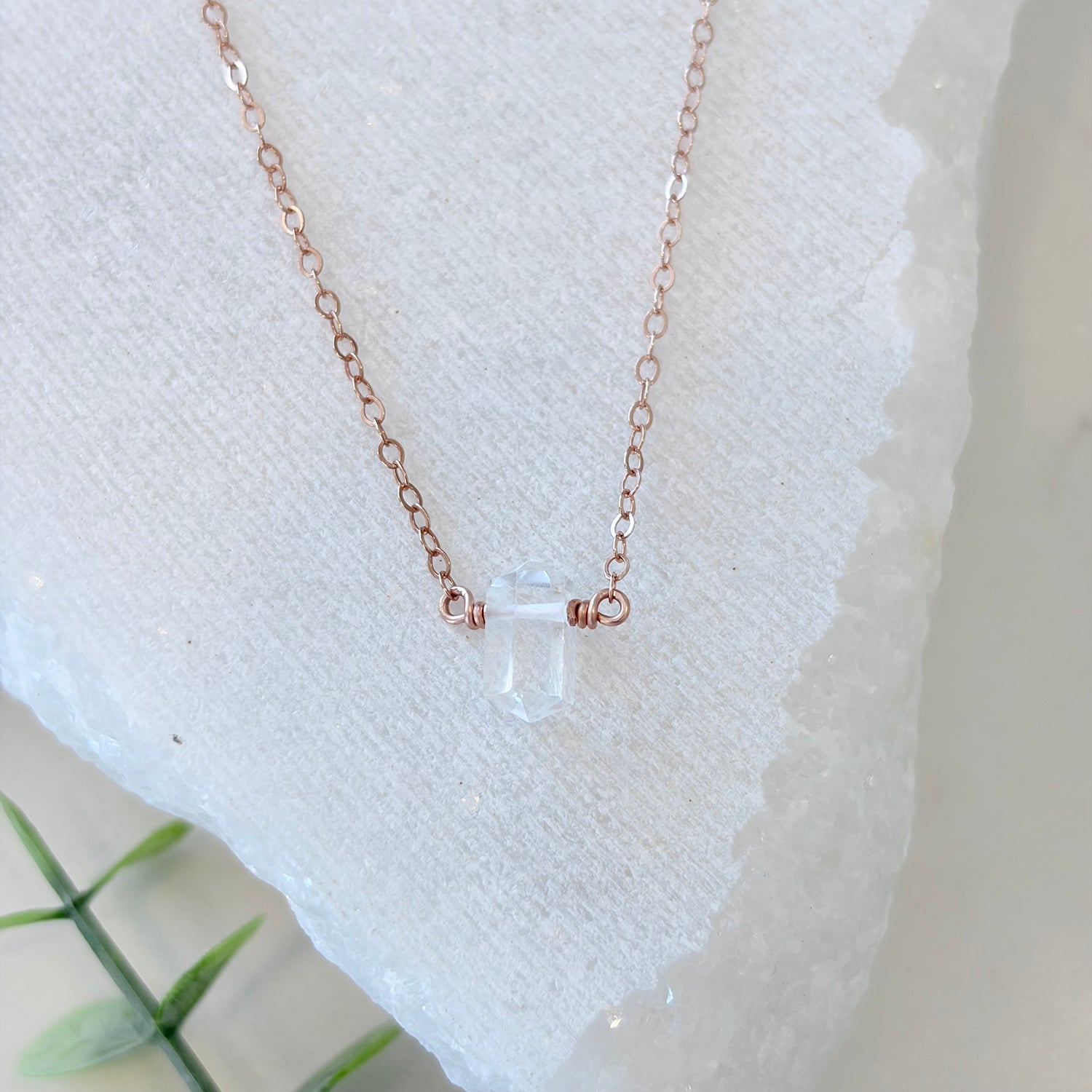 Clear Quartz Mini Point Pendant Necklace