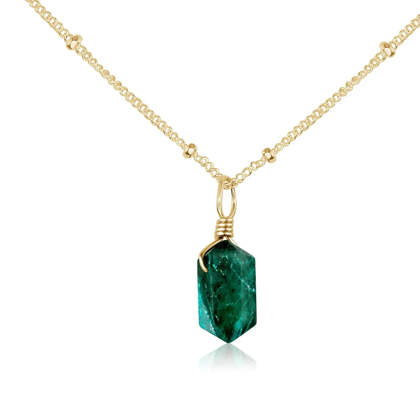 Emerald Double Terminated Pendant Necklace