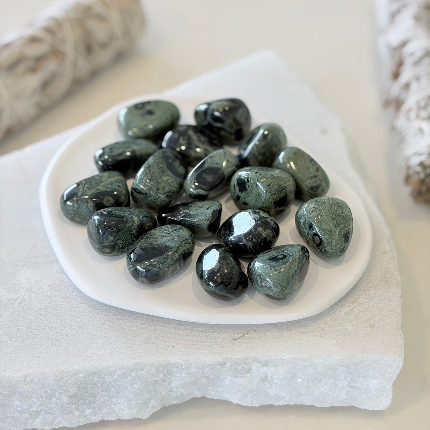 Kambaba Jasper (Green Stromatolite) Tumbled Stone