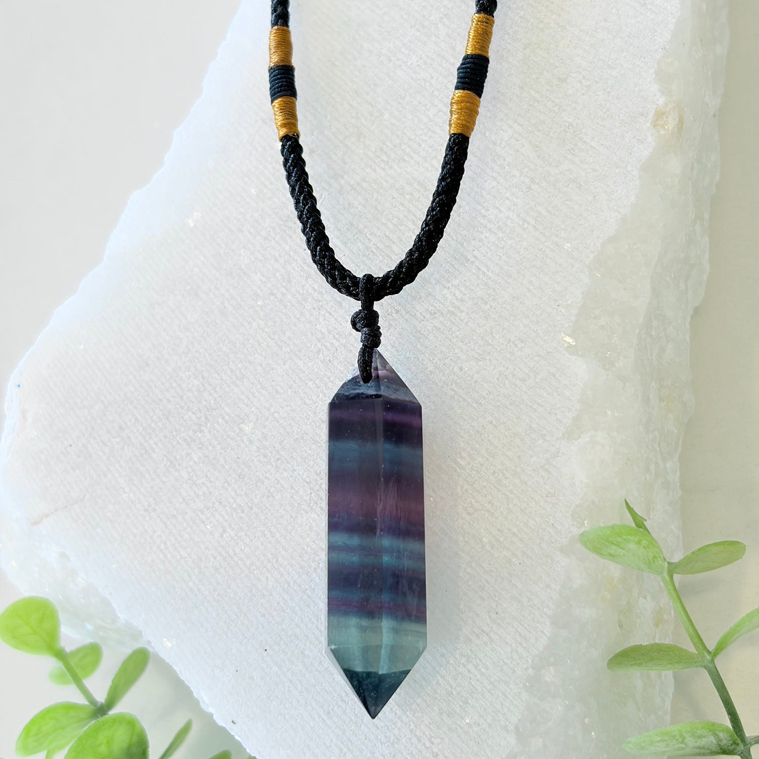 Rainbow Fluorite Pendant Necklace