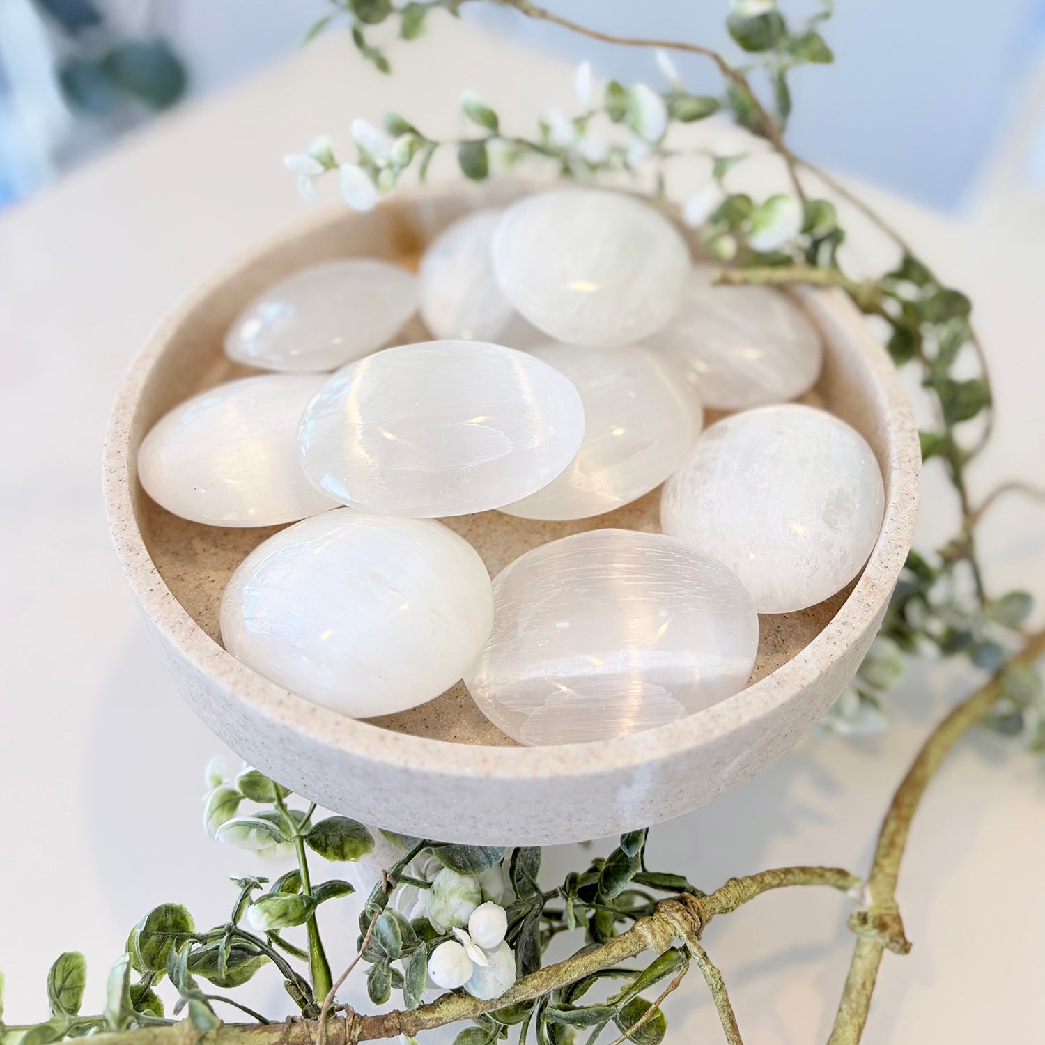 Selenite Palmstone