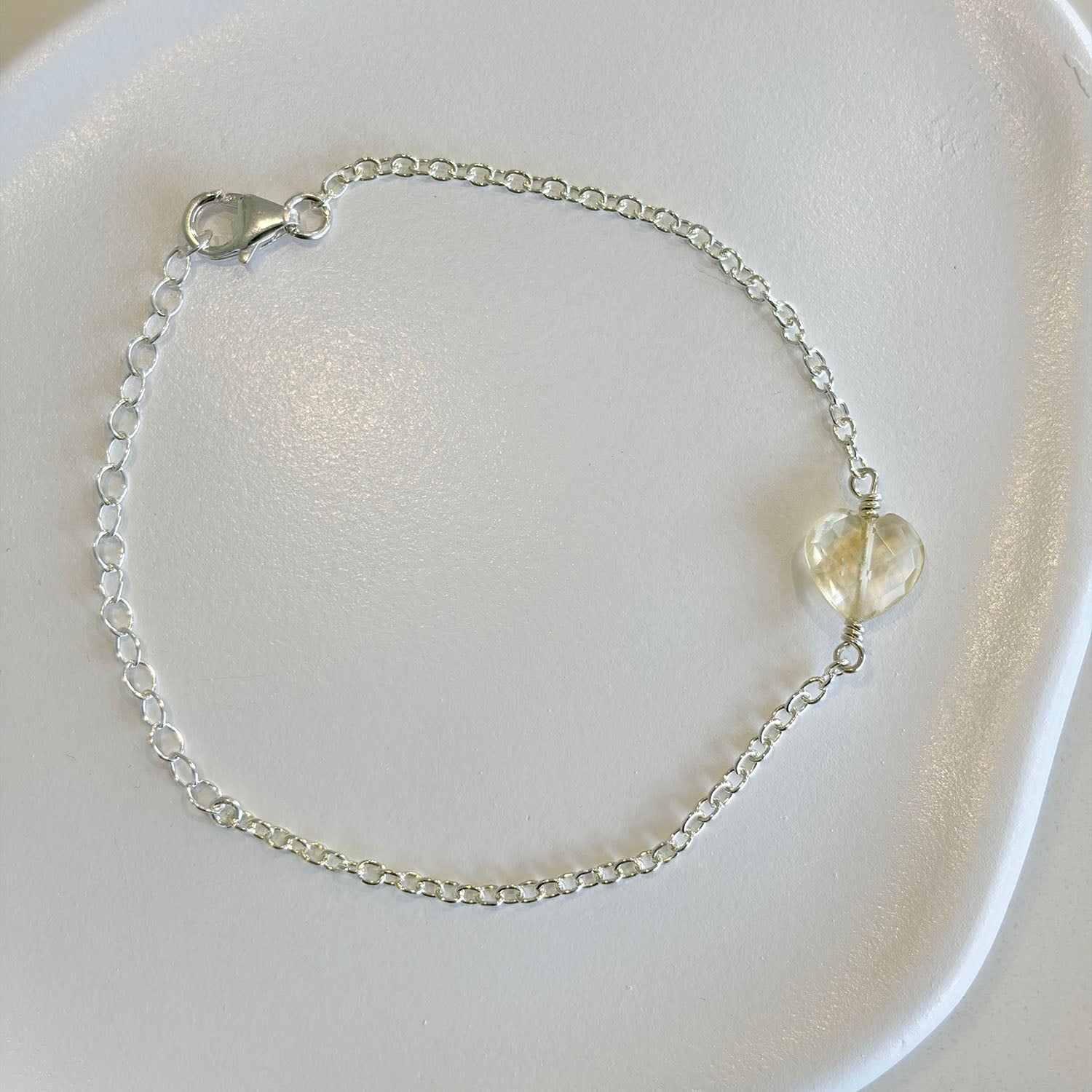 Citrine Crystal Heart Bracelet