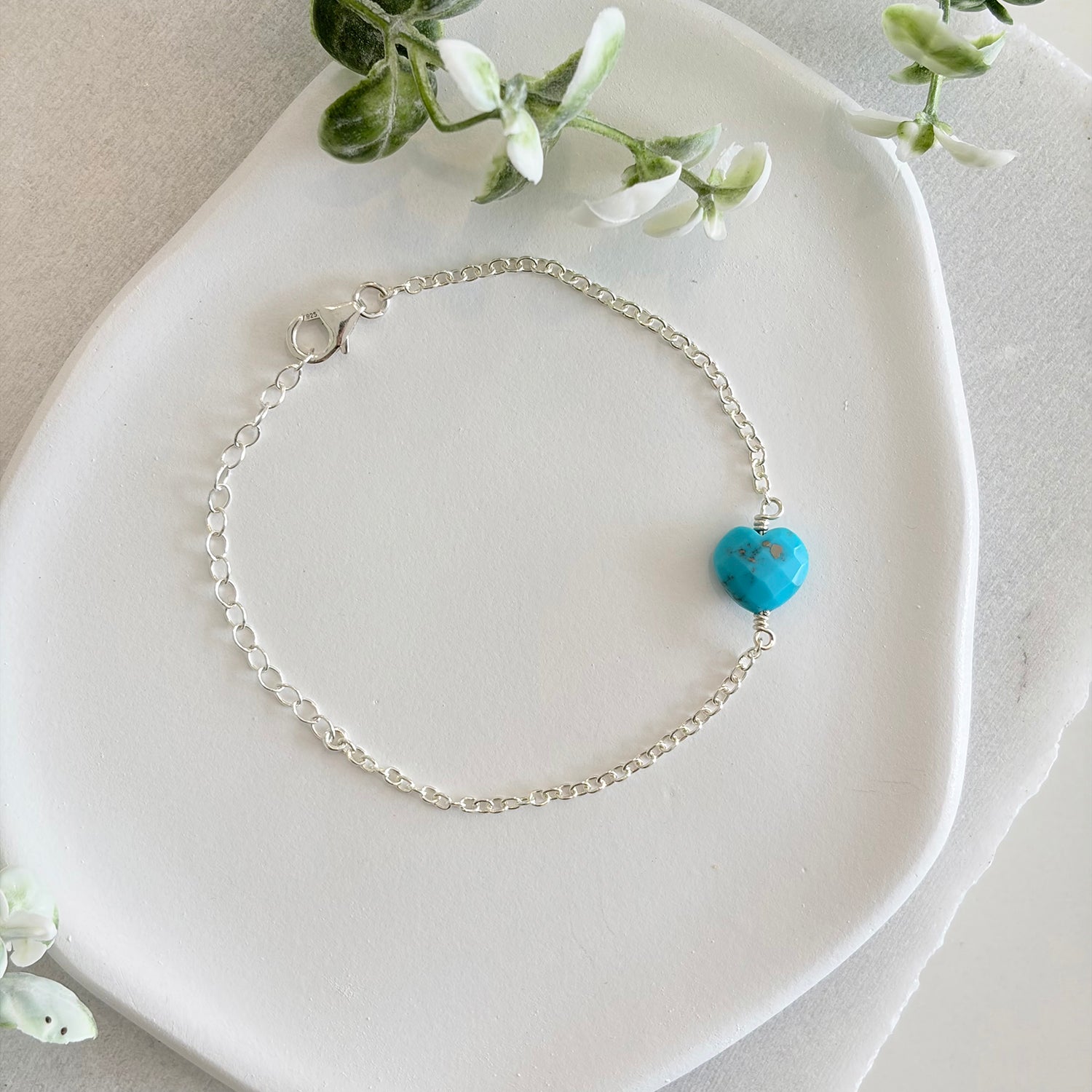 Turquoise Crystal Heart Bracelet