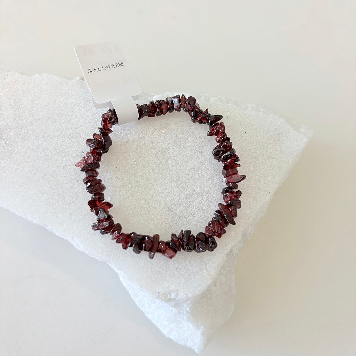Red Garnet Crystal Chip Bracelet