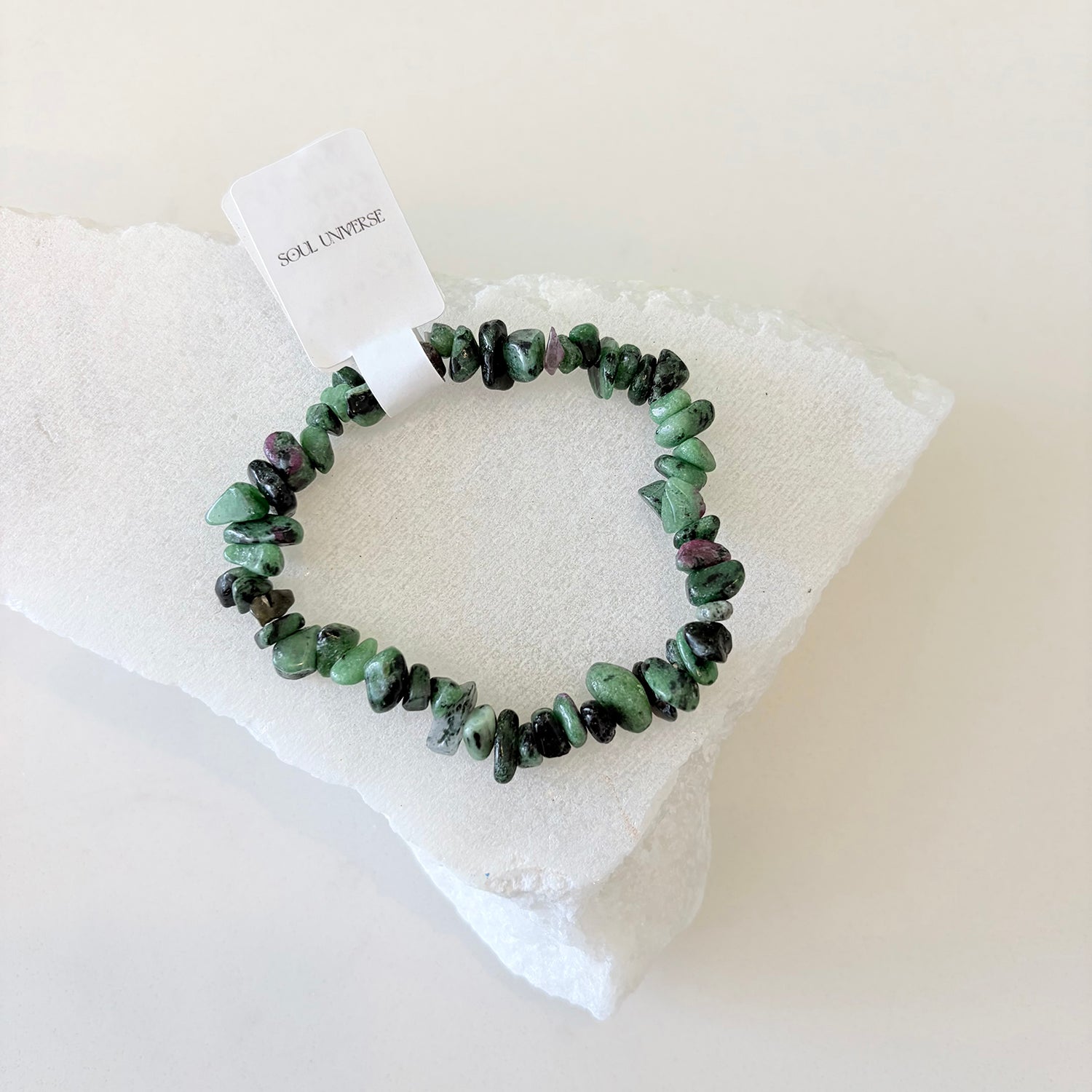 Ruby Zoisite Chip Bracelet