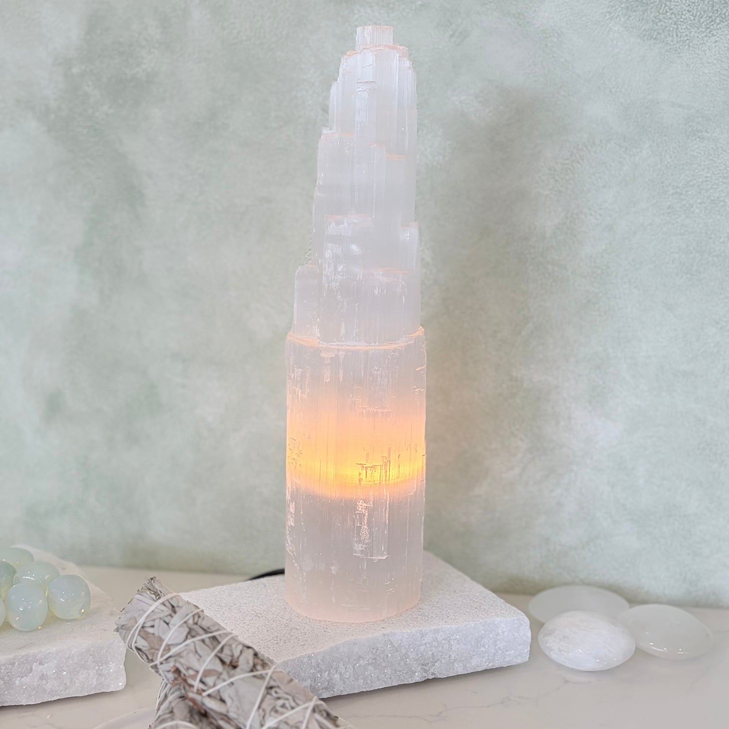 Selenite Lamp Large