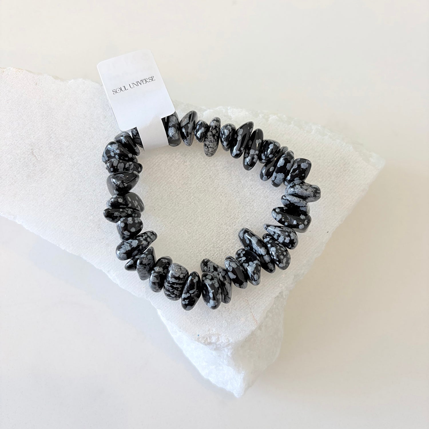 Snowflake Obsidian Polished Bracelet